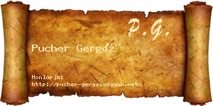 Pucher Gergő névjegykártya
